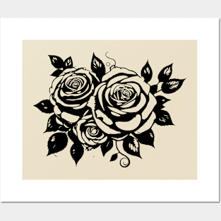 black roses Posters and Art